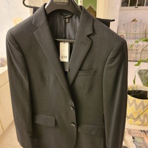 Banana Republic Gray Slim Solid Italian Wool Suit